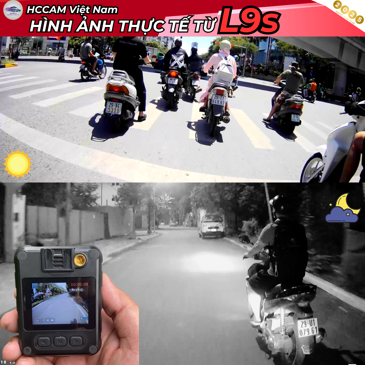 Camera hành trình xe máy L9S Plus Wifi - Ghi hình 1080FHD/2K, Pin 2000mAh, Quay liên tục 4.5-5h, Chống nước IP65, Thiết kế siêu bền, Phụ kiện xe máy/đi phượt/dash cam 4